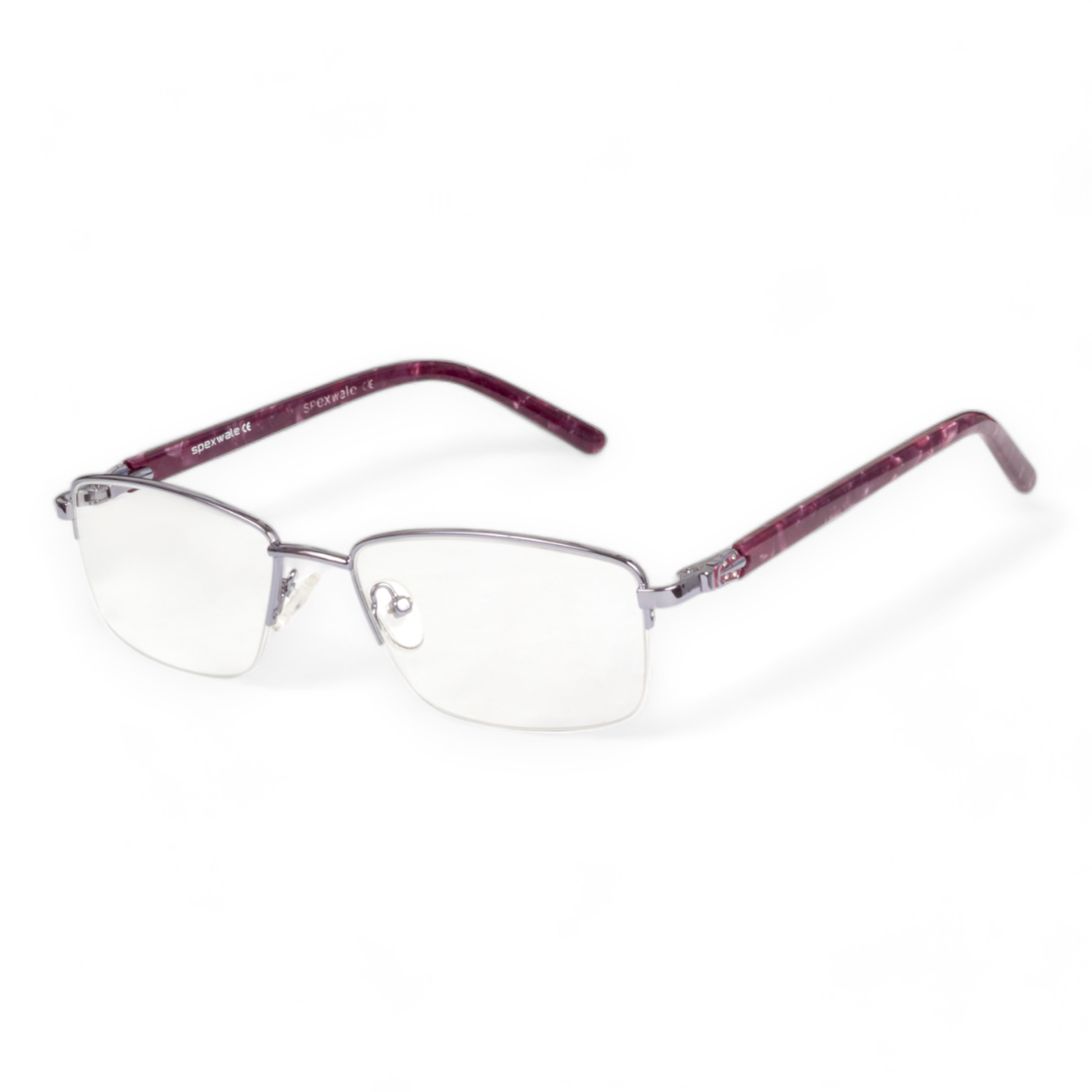 Spexwale Rectangular Half-Rim Eyeglasses for Women (46004)